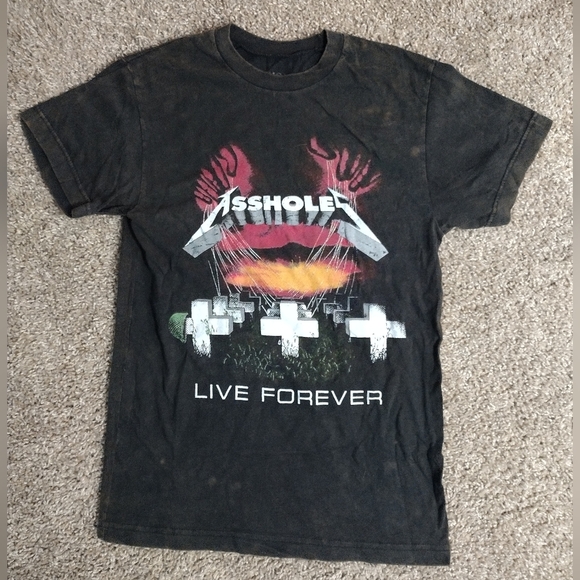 Black Graphic T-Shirt with Bold Design - Picture 1 of 7